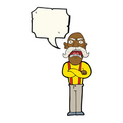 cartoon shocked old man with speech bubble