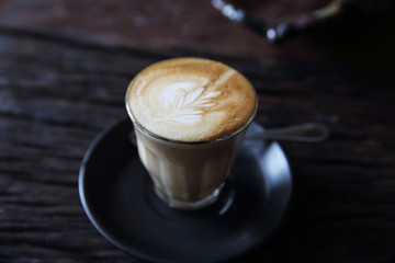 coffee on wood background