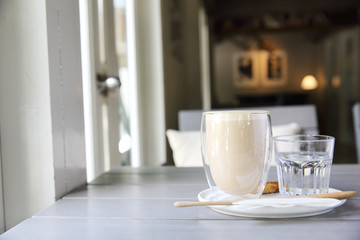 coffee on wood background