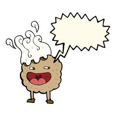 cookie cartoon character with speech bubble