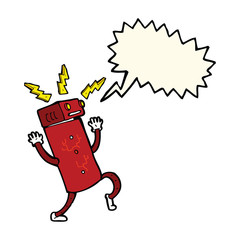 cartoon robot with speech bubble