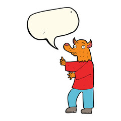 cartoon fox with speech bubble