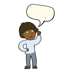 cartoon man with idea with speech bubble