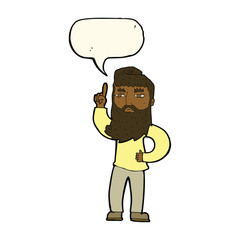 cartoon man with idea with speech bubble