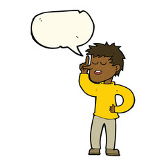 cartoon man with idea with speech bubble