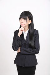Fototapeta na wymiar asian business woman isolated in white background