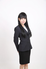 Obraz premium asian business woman isolated in white background