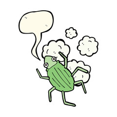 cartoon bug with speech bubble