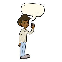 cartoon arrogant boy with speech bubble