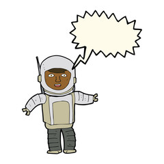 cartoon astronaut with speech bubble