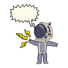 cartoon astronaut with speech bubble