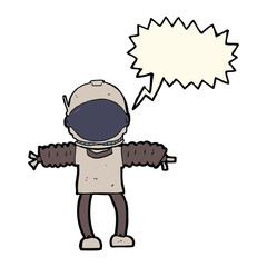 cartoon astronaut with speech bubble