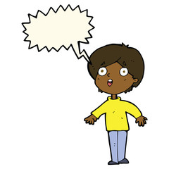 cartoon surprised man with speech bubble