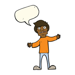 cartoon surprised man with speech bubble
