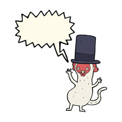 cartoon monkey in top hat with speech bubble