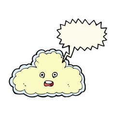 cartoon cloud symbol with speech bubble