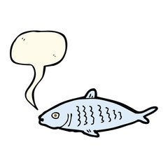 cartoon fish with speech bubble