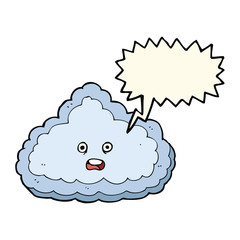 cartoon cloud with speech bubble
