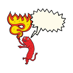 cartoon gross little monster with speech bubble