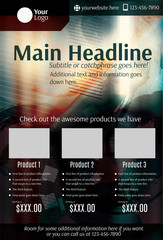 Dark grunge product flyer or poster template