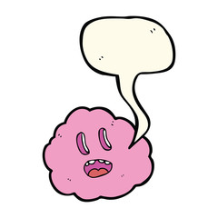 cartoon spooky cloud with speech bubble
