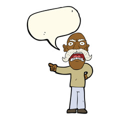 cartoon angry old man with speech bubble