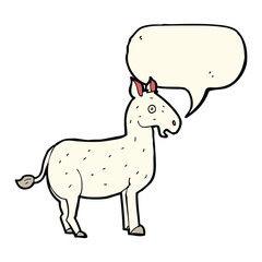 cartoon mule with speech bubble