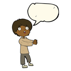 cartoon shocked boy with speech bubble