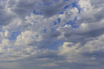 Unusual clouds in the sky at sunset