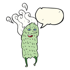 cartoon monster with speech bubble