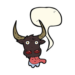 cartoon cow face with speech bubble