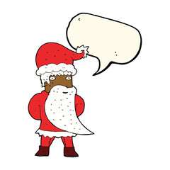 cartoon santa claus with speech bubble