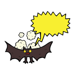 cartoon bat with speech bubble