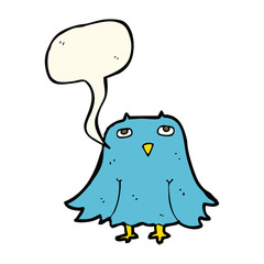 cartoon owl with speech bubble