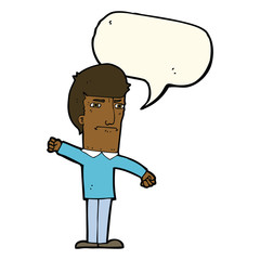 cartoon angry man with speech bubble