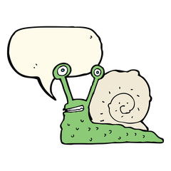 cartoon snail with speech bubble
