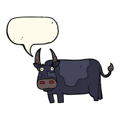 cartoon bull with speech bubble
