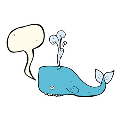 cartoon whale with speech bubble