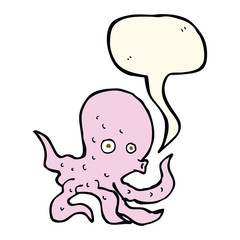 cartoon octopus with speech bubble