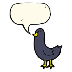 cartoon bird with speech bubble