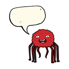 cartoon spider with speech bubble