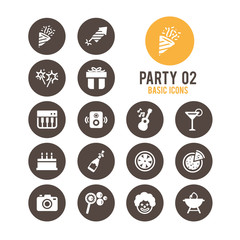 Party icon set. Vector illustration.