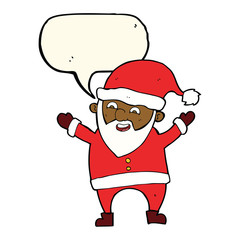 cartoon santa claus with speech bubble