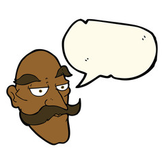 cartoon old man face with speech bubble