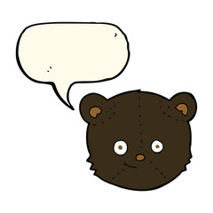cartoon black bear head with speech bubble