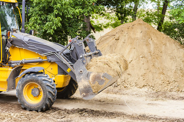 excavator at construction site