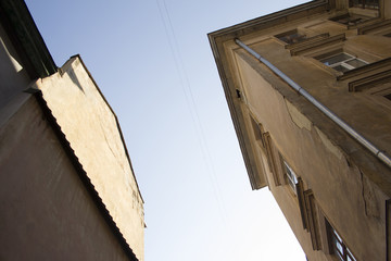 old houses in courtyard