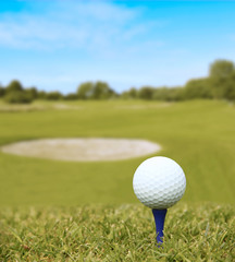 Golf ball on course