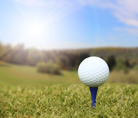 Golf ball on course