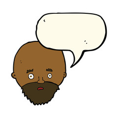 cartoon shocked man with beard with speech bubble